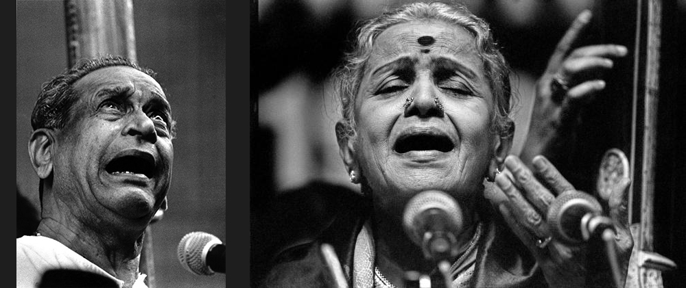 Bhimshen Joshi(left), MS Subbalakshmi(right)